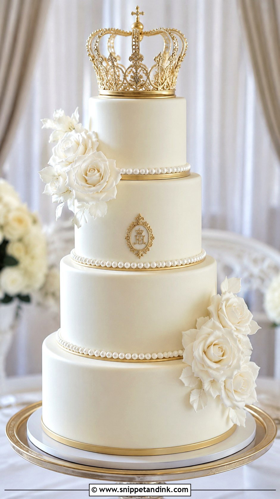 Crown Wedding Cake - Snippet and Ink - 20 Elegant Royal Wedding Cakes
