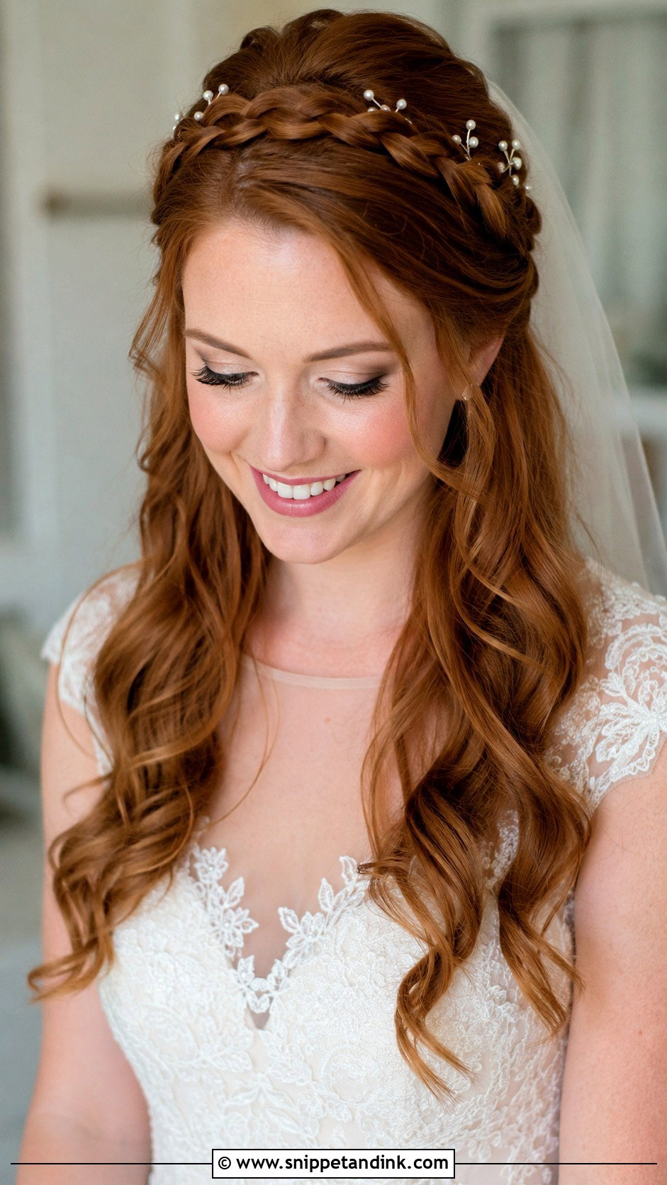 Crown Wedding Hair Down Braid - Snippet and Ink - 15 Wedding Hair Down Braid Ideas