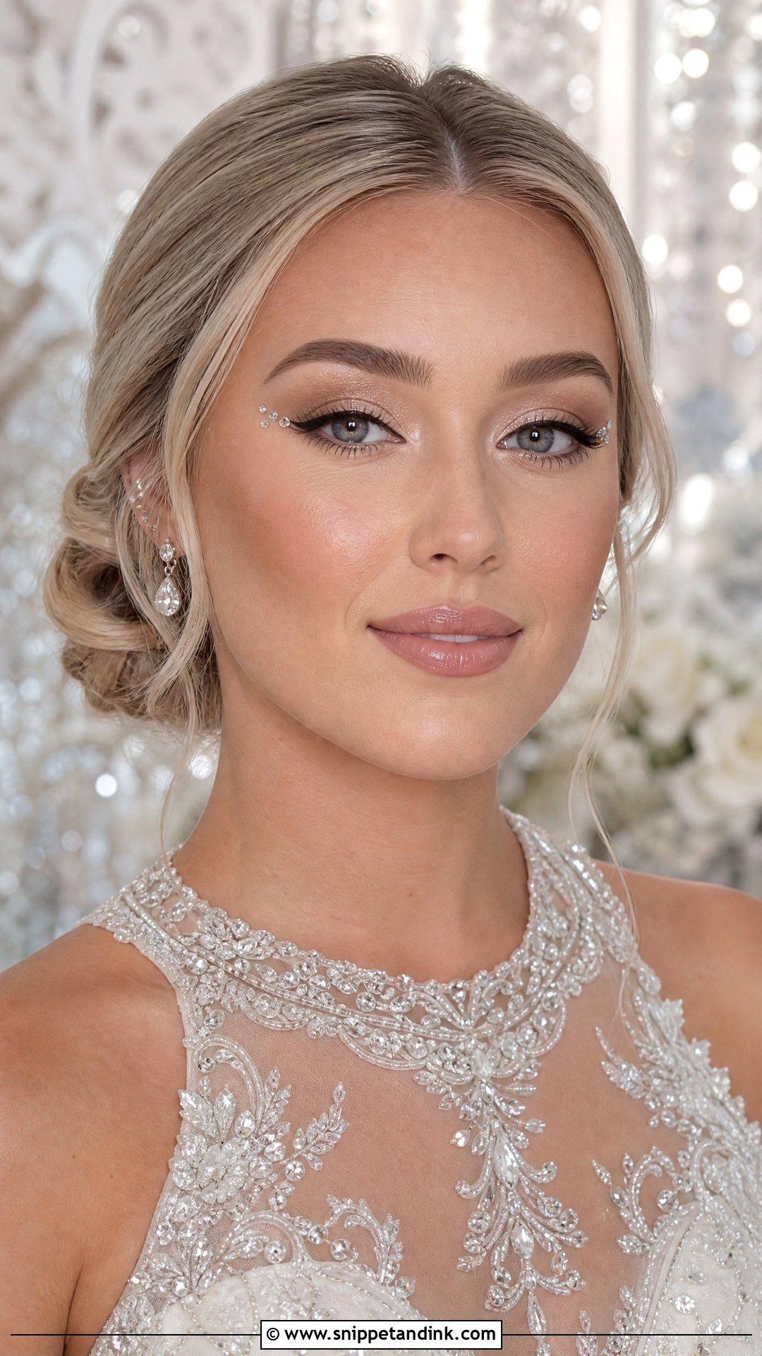 Crystal Accent Bridal Makeup - Snippet and Ink - 20 Alternative Bridal Makeup Ideas