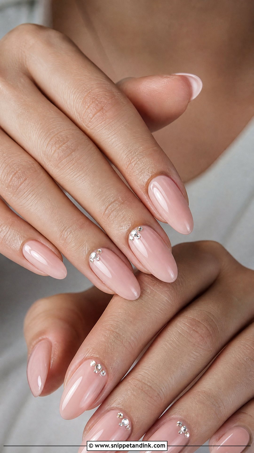 Crystal Accent Wedding Nails - Snippet and Ink - 25 Elegant Wedding Nails Design