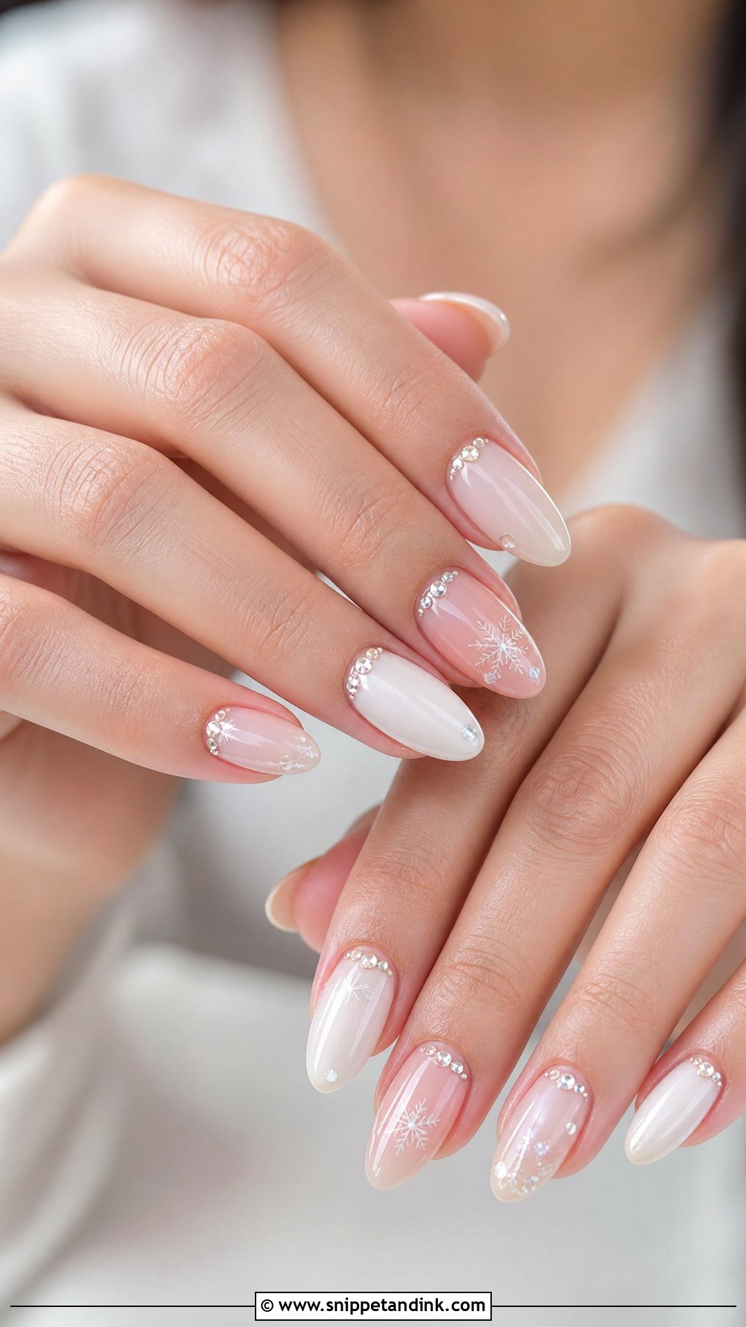 Crystal Accent Winter Wedding Nails - Snippet and Ink - 25 Winter Wedding Nails