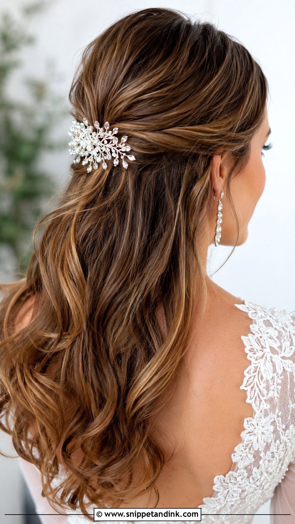 Crystal Bridal Hair Comb for Half Up Styles - Snippet and Ink - 20 Wedding Hair Comb Ideas