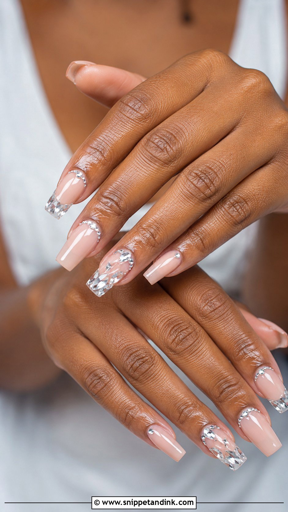 Crystal Bridal Nails For Black Women - Snippet and Ink - 20 Bridal Nails Black Women