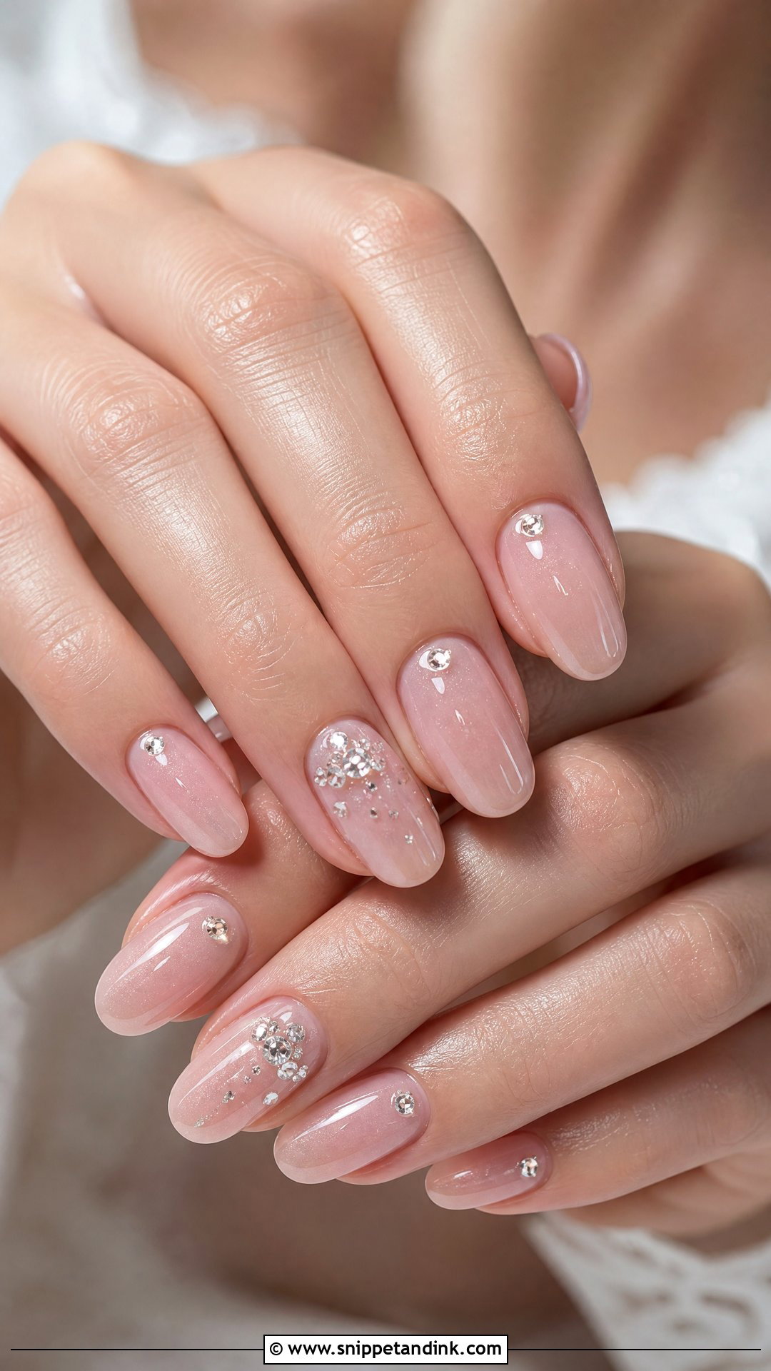 Crystal Bridal Nails - Snippet and Ink - 35 Bridal Nail Art Ideas