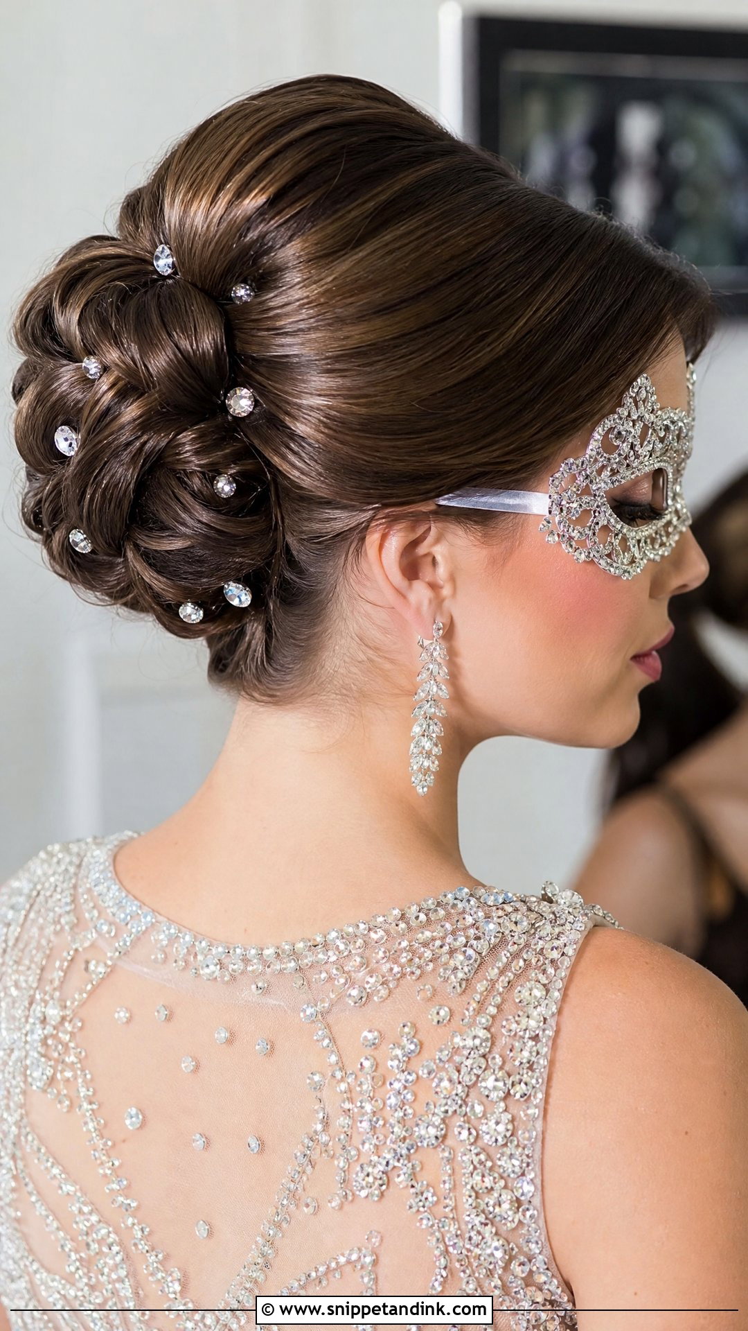 Crystal Embellished Updo - Snippet and Ink - 20 Hairstyles for Masquerade Ball
