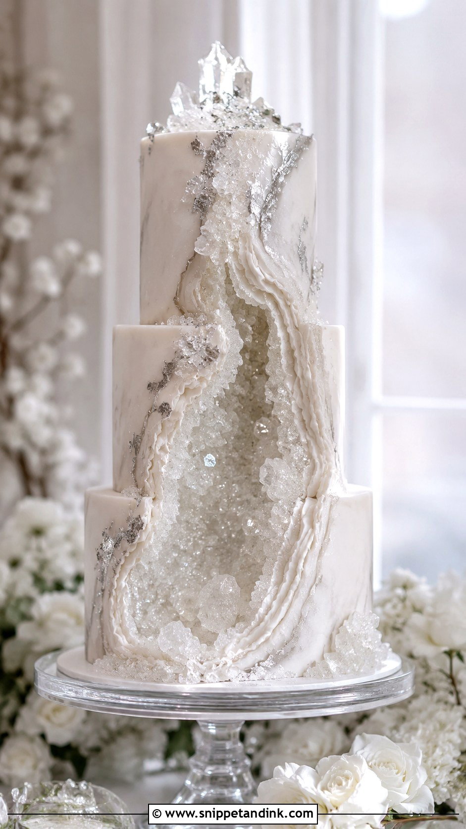 Crystal Geode Wedding Cake - Snippet and Ink - 30 Geode Wedding Cakes