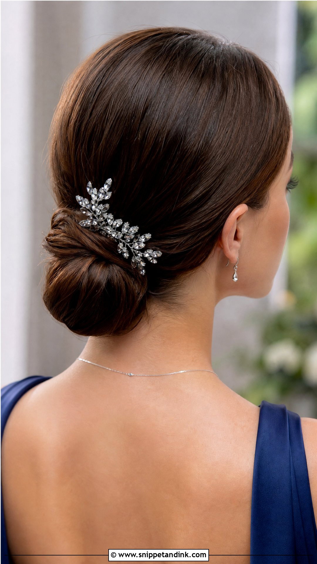 Crystal Hair Clip With Chignon - Snippet and Ink - 20 Wedding Hair Clips Ideas