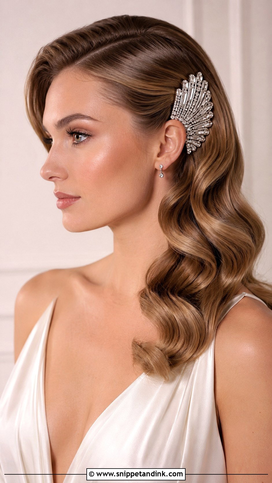 Crystal Hair Comb for Side Swept Styles - Snippet and Ink - 20 Bridal Hair Jewelry Ideas