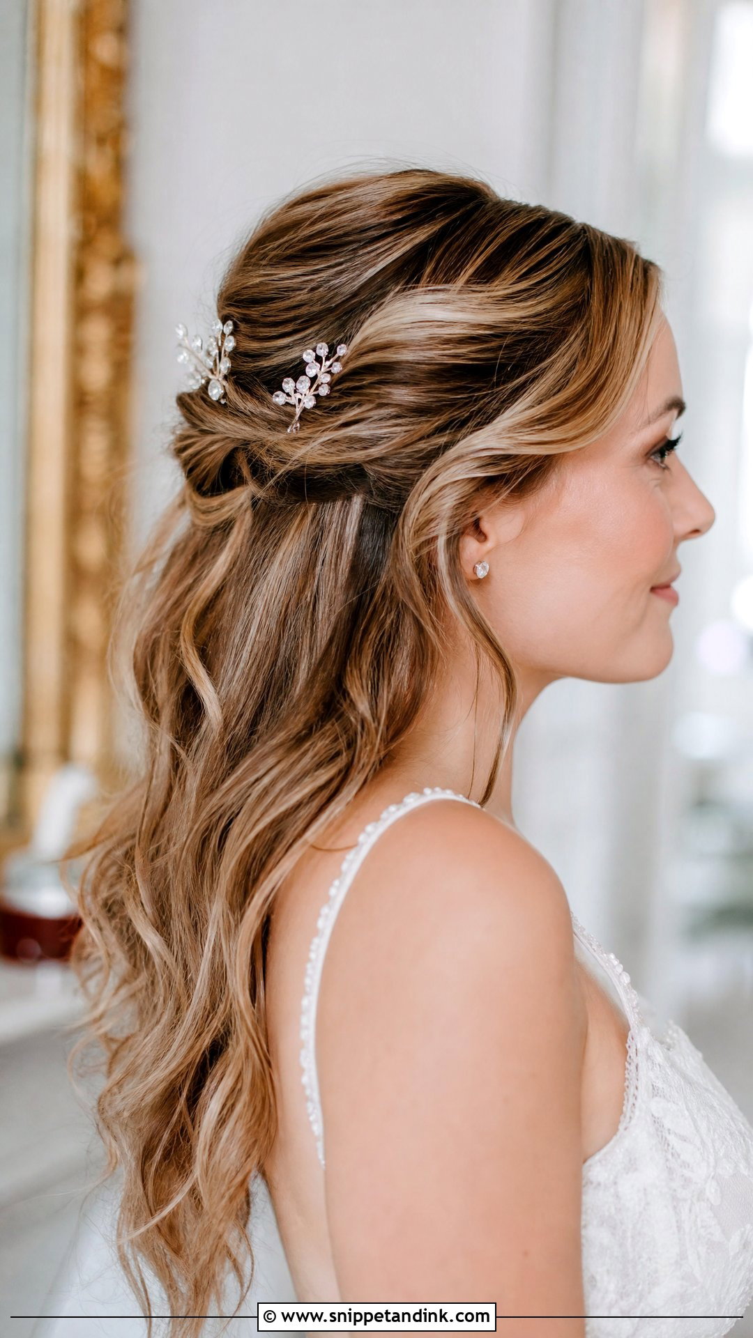 Crystal Hair Pins for a Half Up Style - Snippet and Ink - 20 Wedding Hair Pins