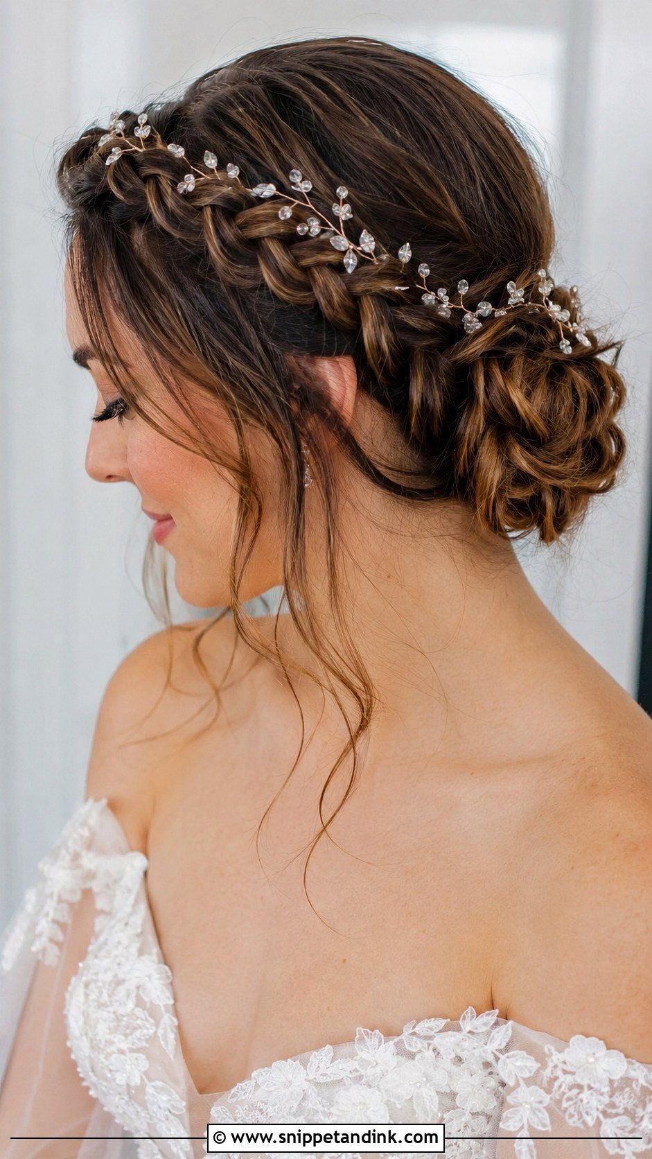 Crystal Vine Comb for Braided Updos - Snippet and Ink - 20 Wedding Hair Comb Ideas