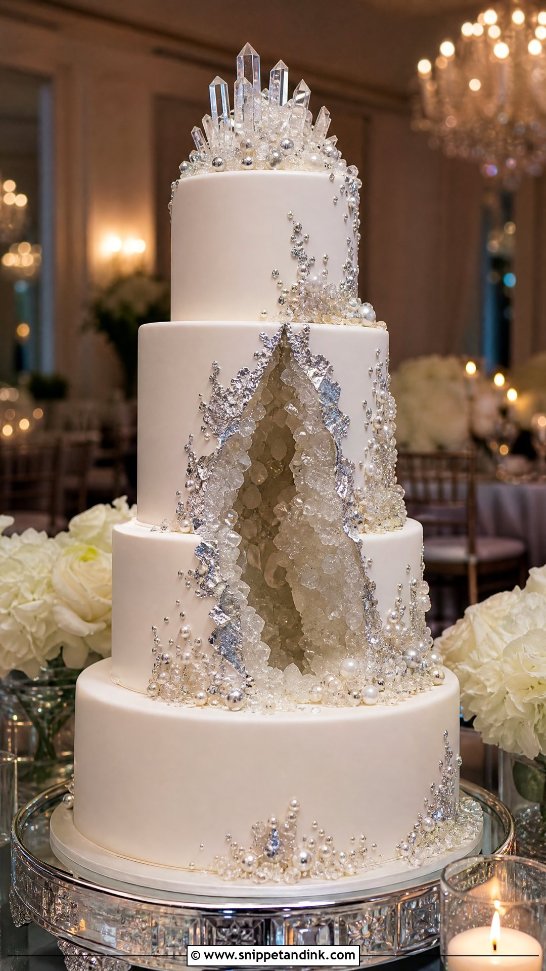 Crystal Wedding Cake - Snippet and Ink - 25 Luxury Wedding Cake Ideas