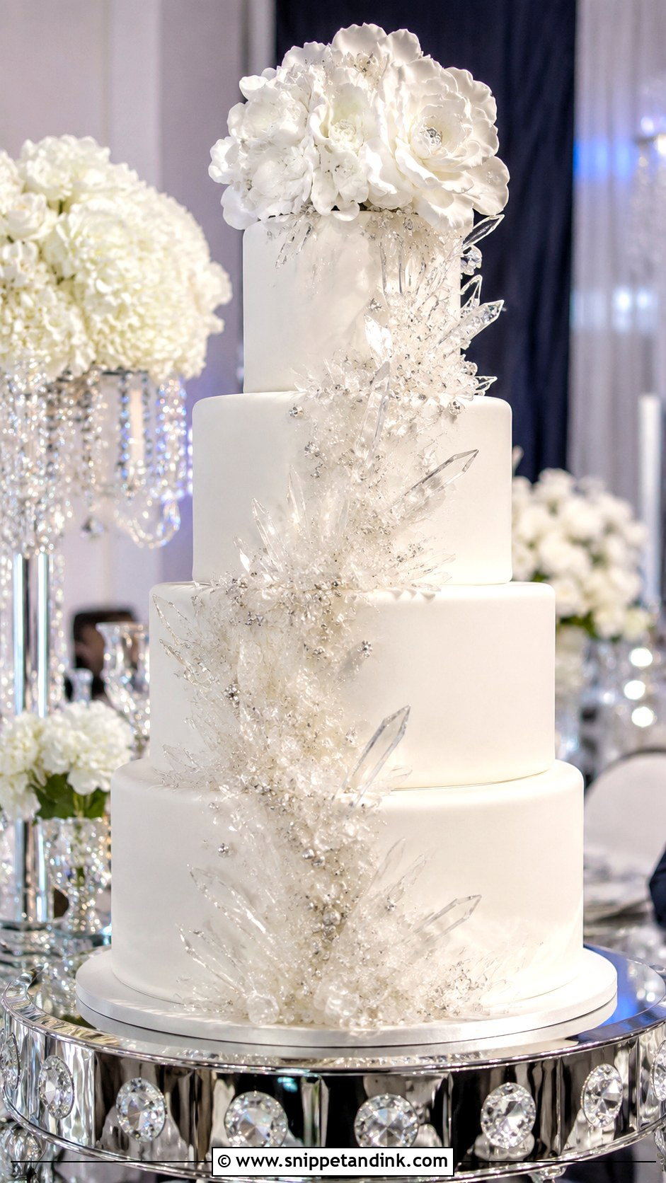 Crystal Wedding Cake - Snippet and Ink - 30 Sparkle Wedding Cake Ideas