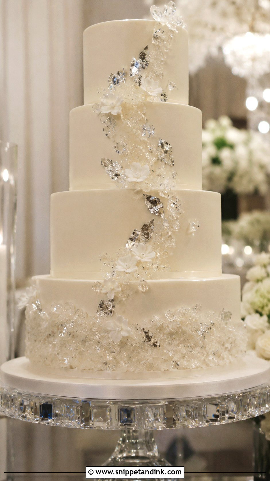 Crystal Wedding Cake - Snippet and Ink - 20 Glitz and Glam Cake Ideas for Wedding