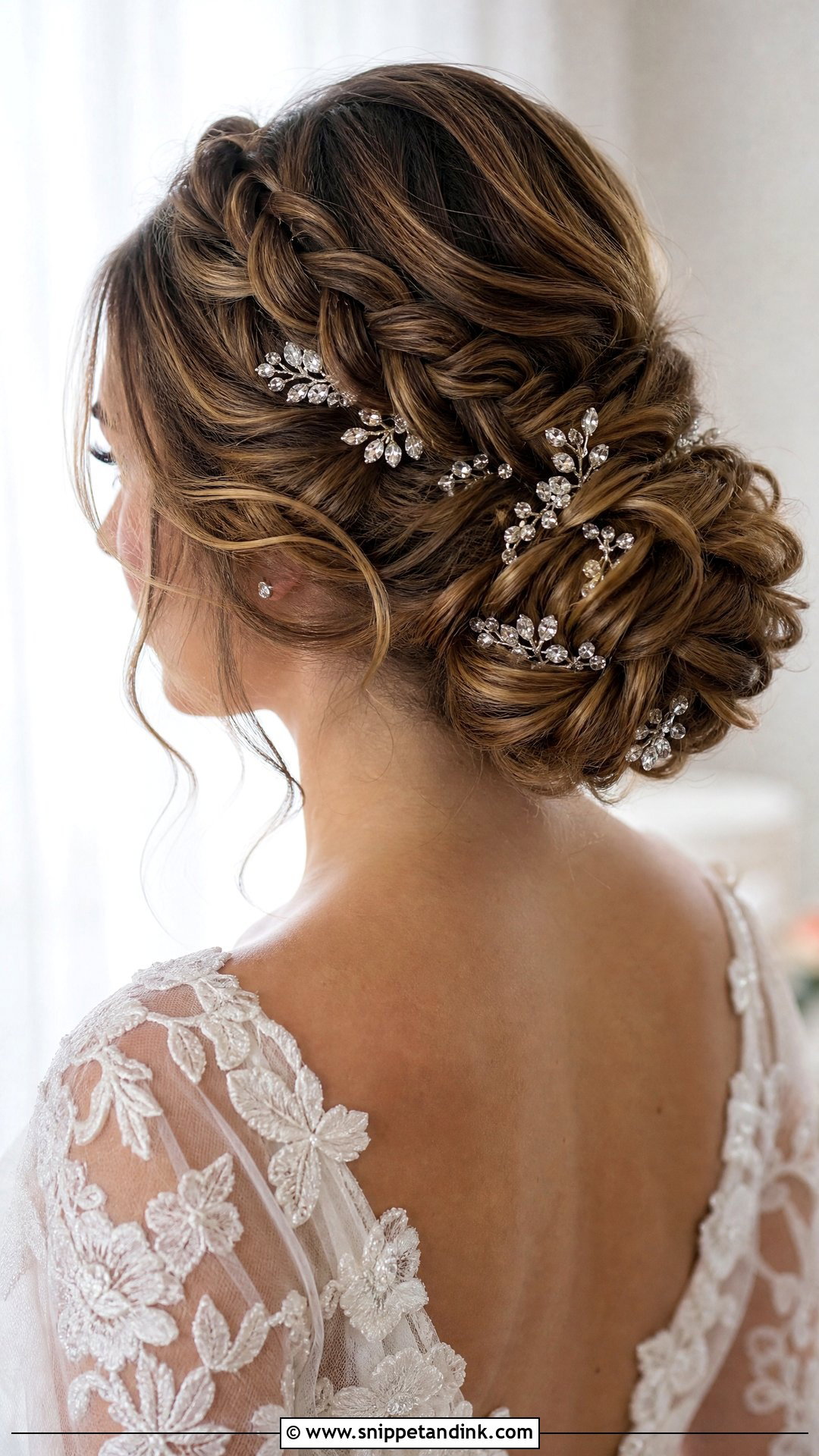Crystal Wedding Hair Pins With Braided Updo - Snippet and Ink - 15 Crystal Wedding Hair Pins