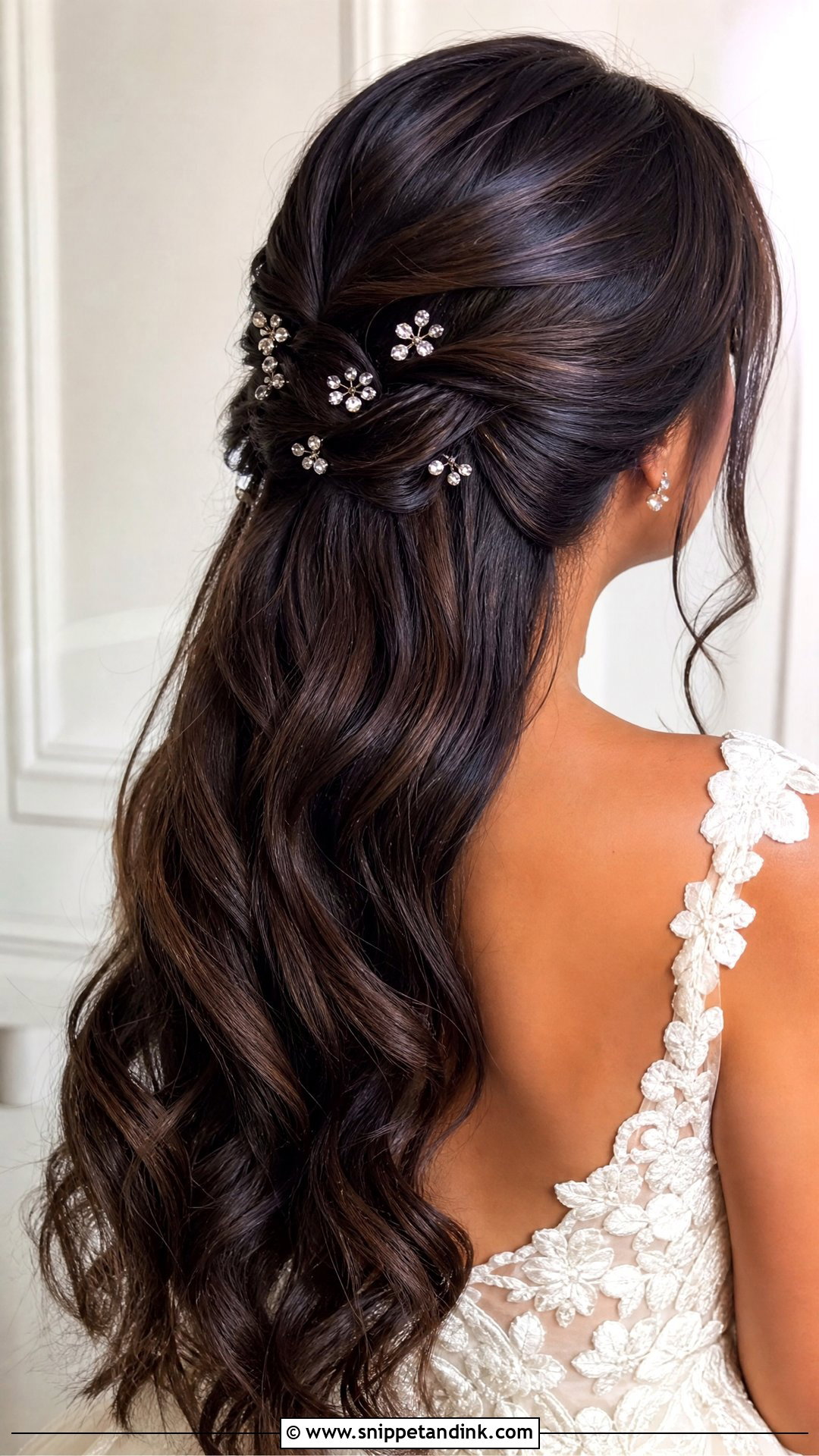 Crystal Wedding Hair Pins With Long Hair - Snippet and Ink - 15 Crystal Wedding Hair Pins