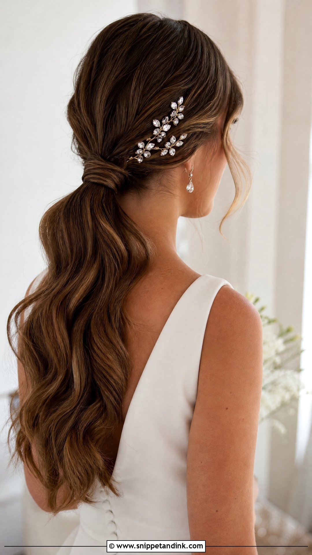 Crystal Wedding Hair Pins With Ponytail - Snippet and Ink - 15 Crystal Wedding Hair Pins