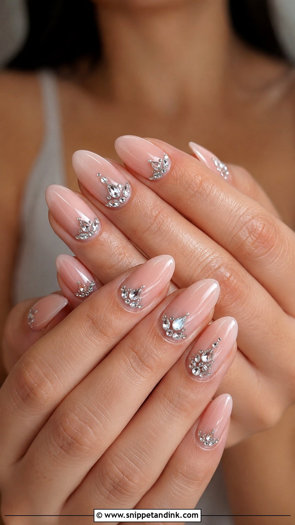 Crystal Wedding Nail Extensions - Snippet and Ink - 20 Wedding Nail Extensions Ideas