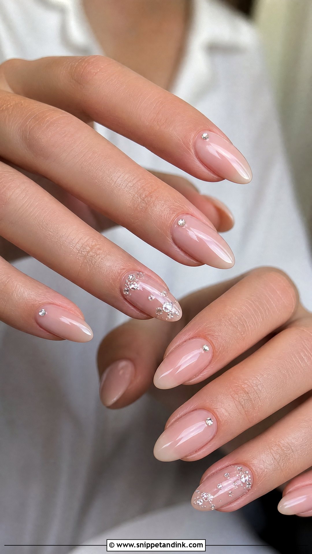 Crystal Wedding Nails - Snippet and Ink - 20 Pretty Wedding Nails