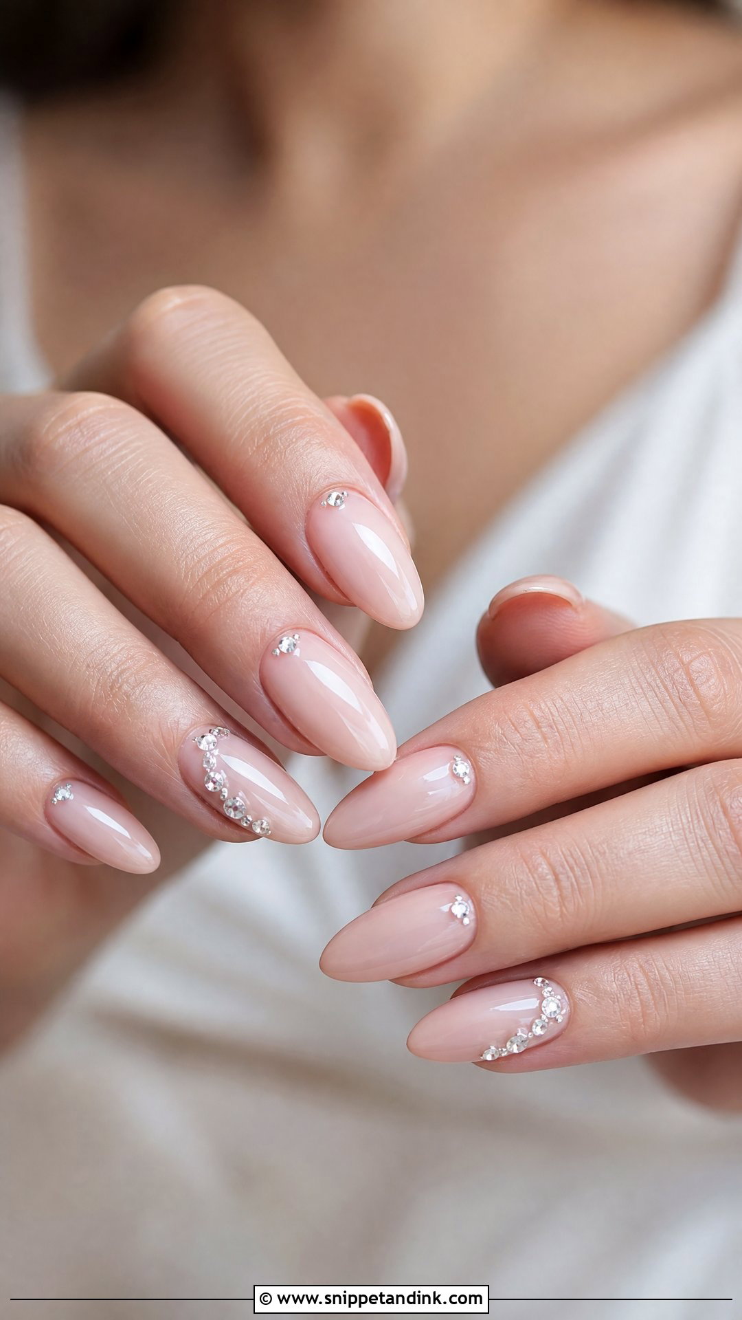 Crystal Wedding Nails - Snippet and Ink - 25 Wedding Nail Ideas for the Bride