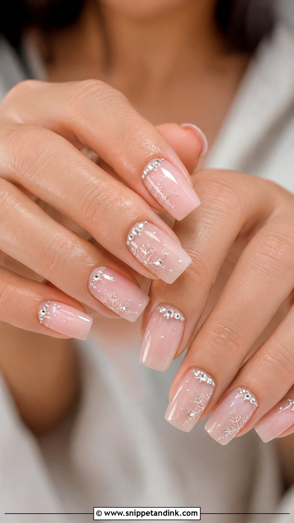 Crystal Winter Bridal Nails - Snippet and Ink - 20 Winter Bridal Nails