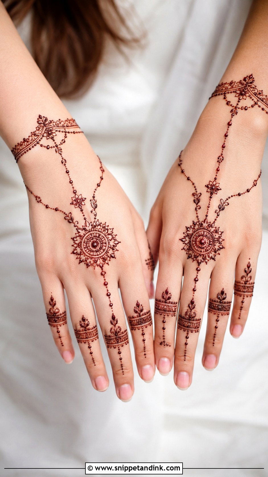 Cuff Back Hand Bridal Mehndi Design - Snippet and Ink - 30 Back Hand Bridal Mehndi Designs