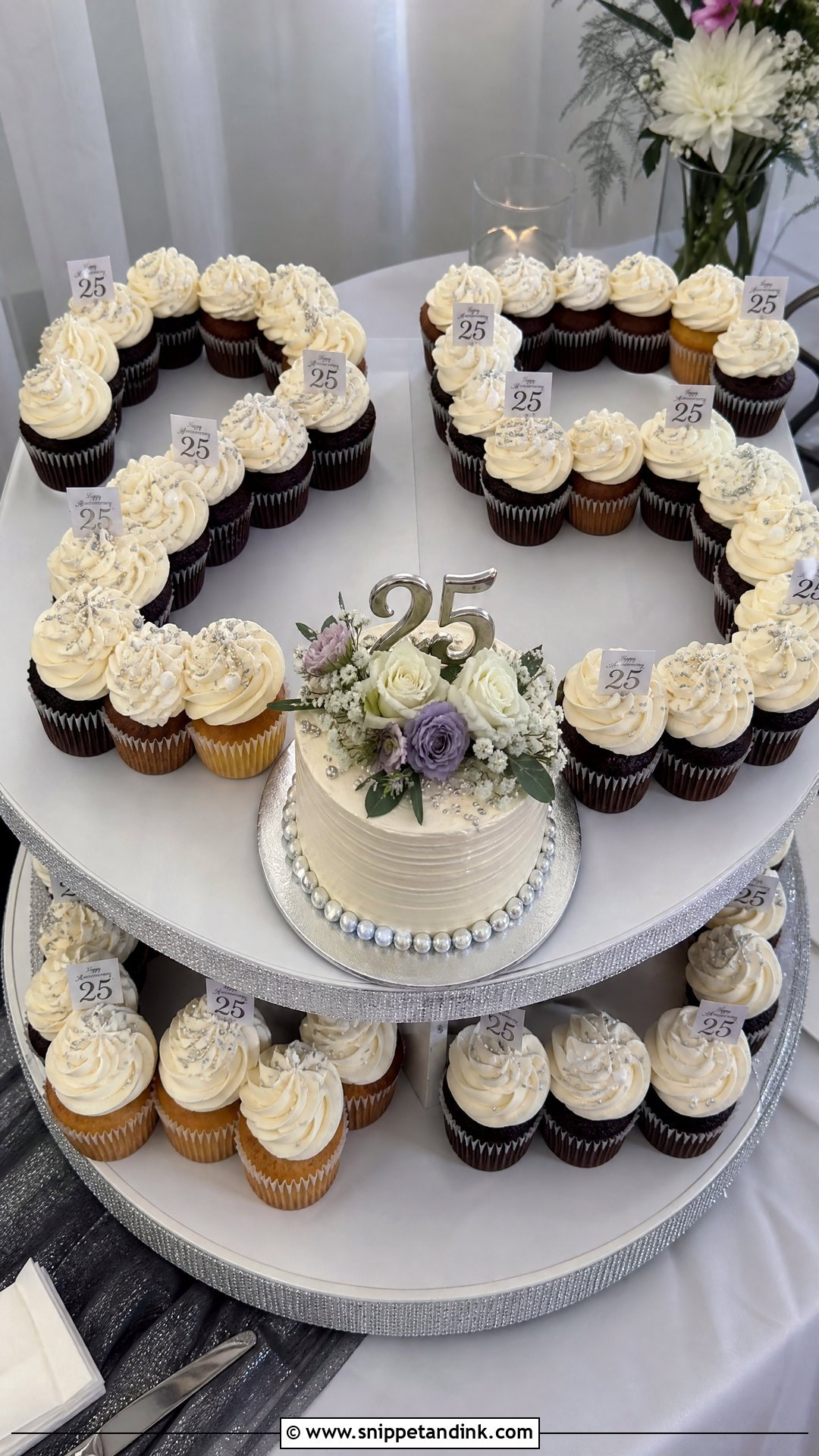 Cupcake 25th Anniversary Cake - Snippet and Ink - 25 25th Anniversary Cake Ideas