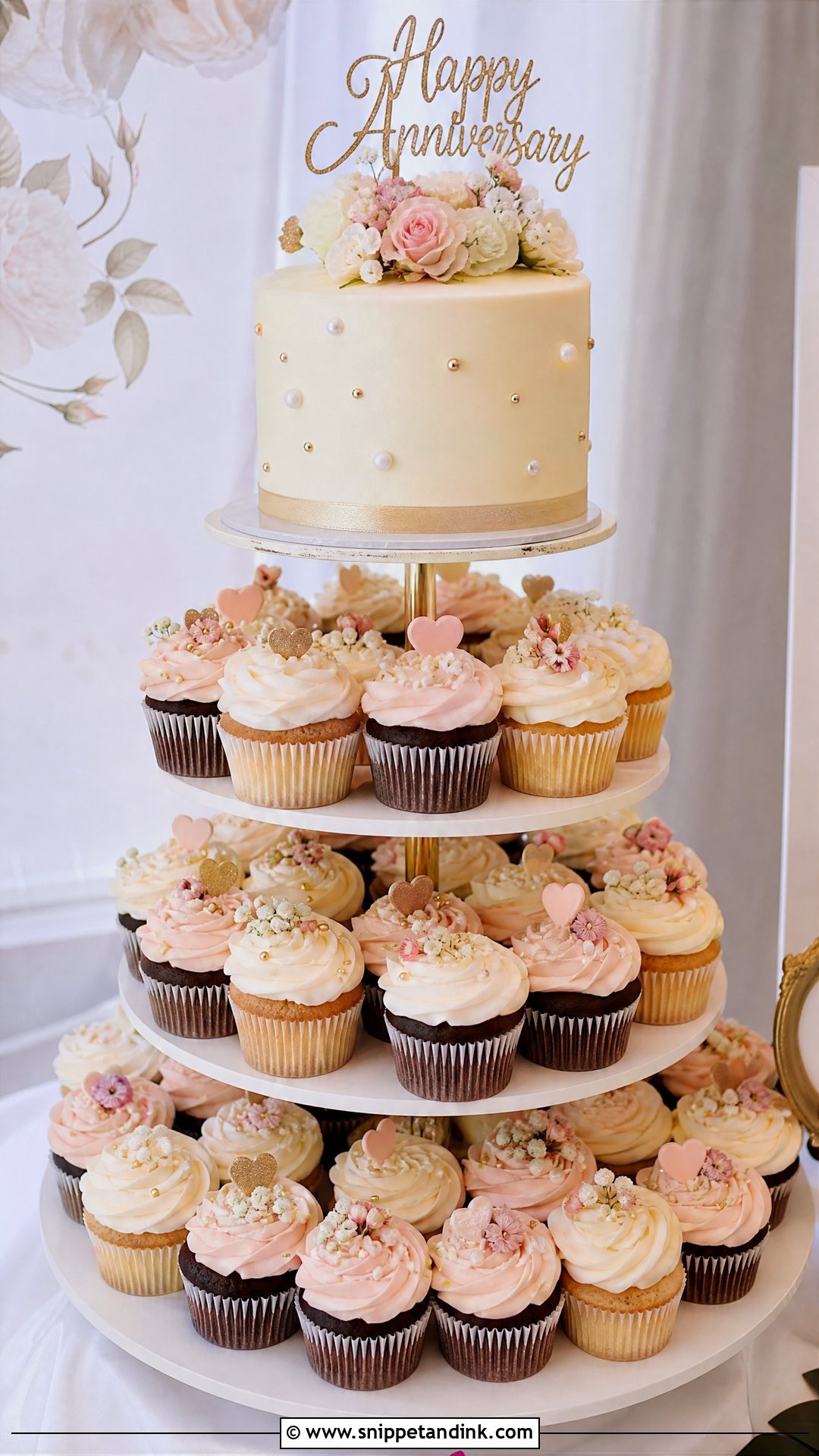 Cupcake Anniversary Cake - Snippet and Ink - 25 Happy Wedding Anniversary Cake Ideas