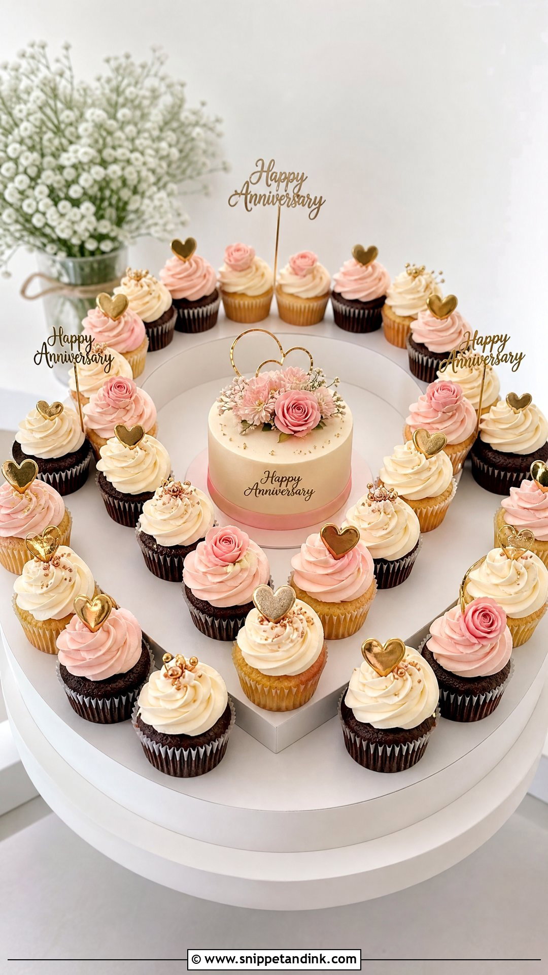 Cupcake Anniversary Cake - Snippet and Ink - 30 Marriage Anniversary Cake Ideas