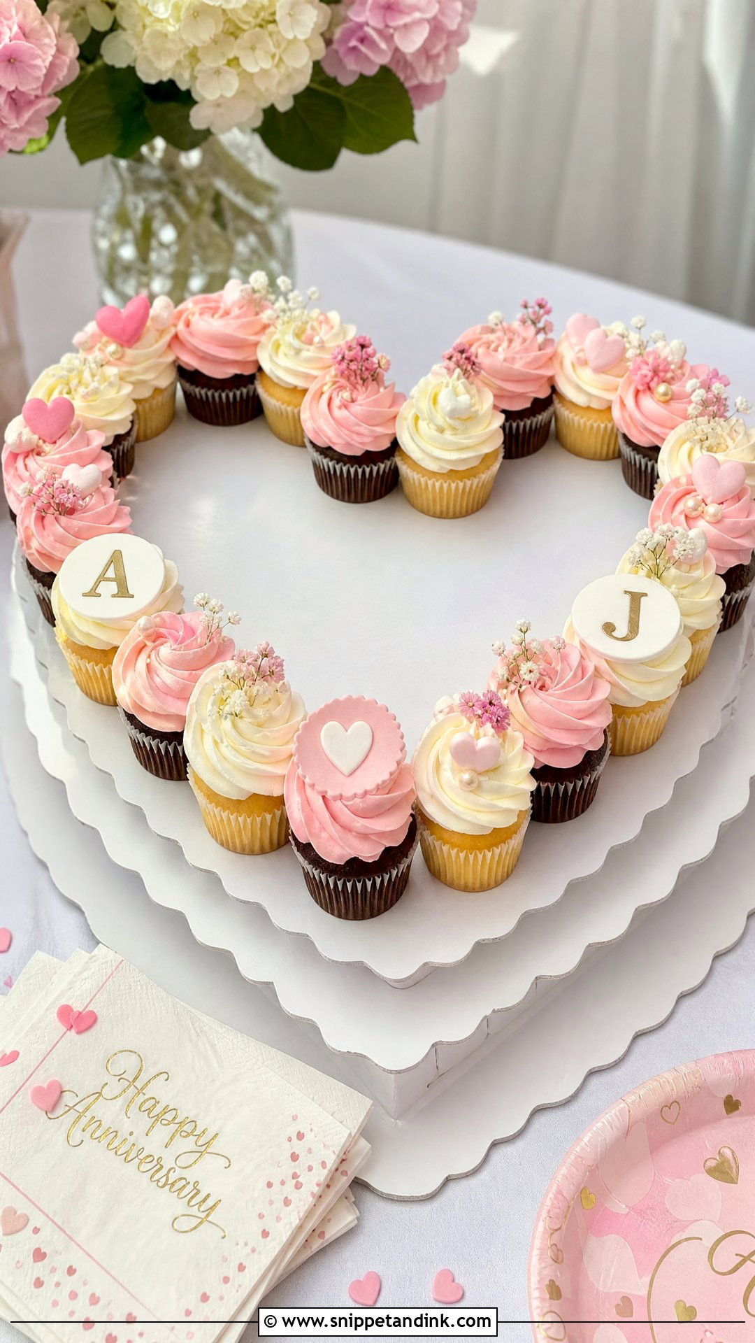 Cupcake Anniversary Cake - Snippet and Ink - 35 Anniversary Cake Ideas