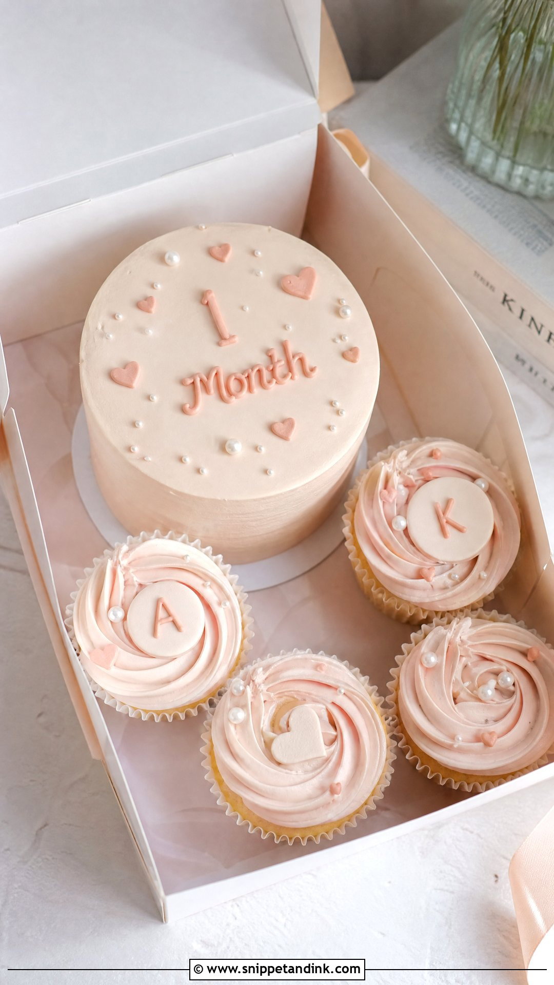 Cupcake Bento Anniversary Cake - Snippet and Ink - 25 1 Month Anniversary Cake Ideas