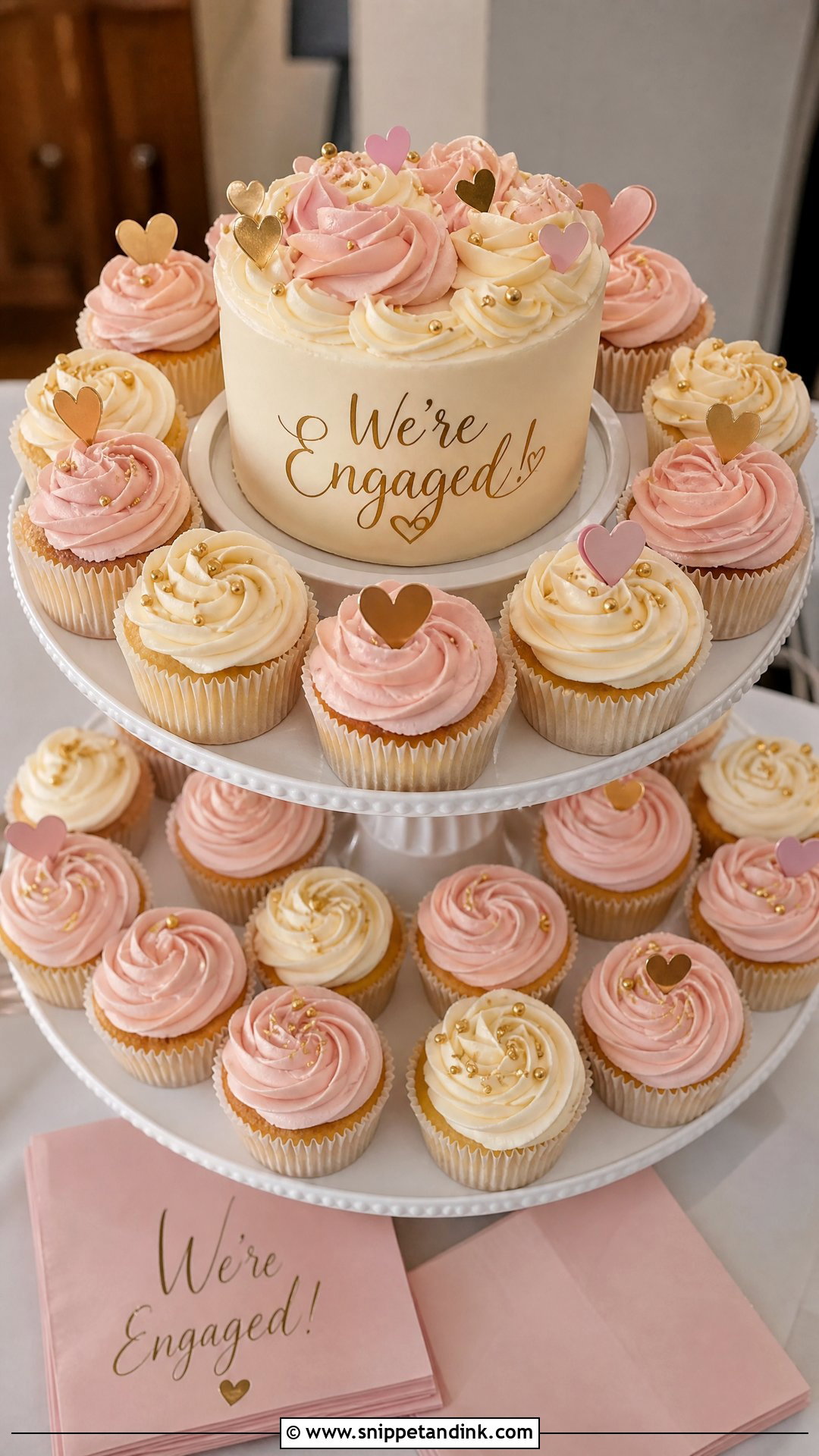 Cupcake Engagement Cake - Snippet and Ink - 20 Simple Engagement Cake Designs