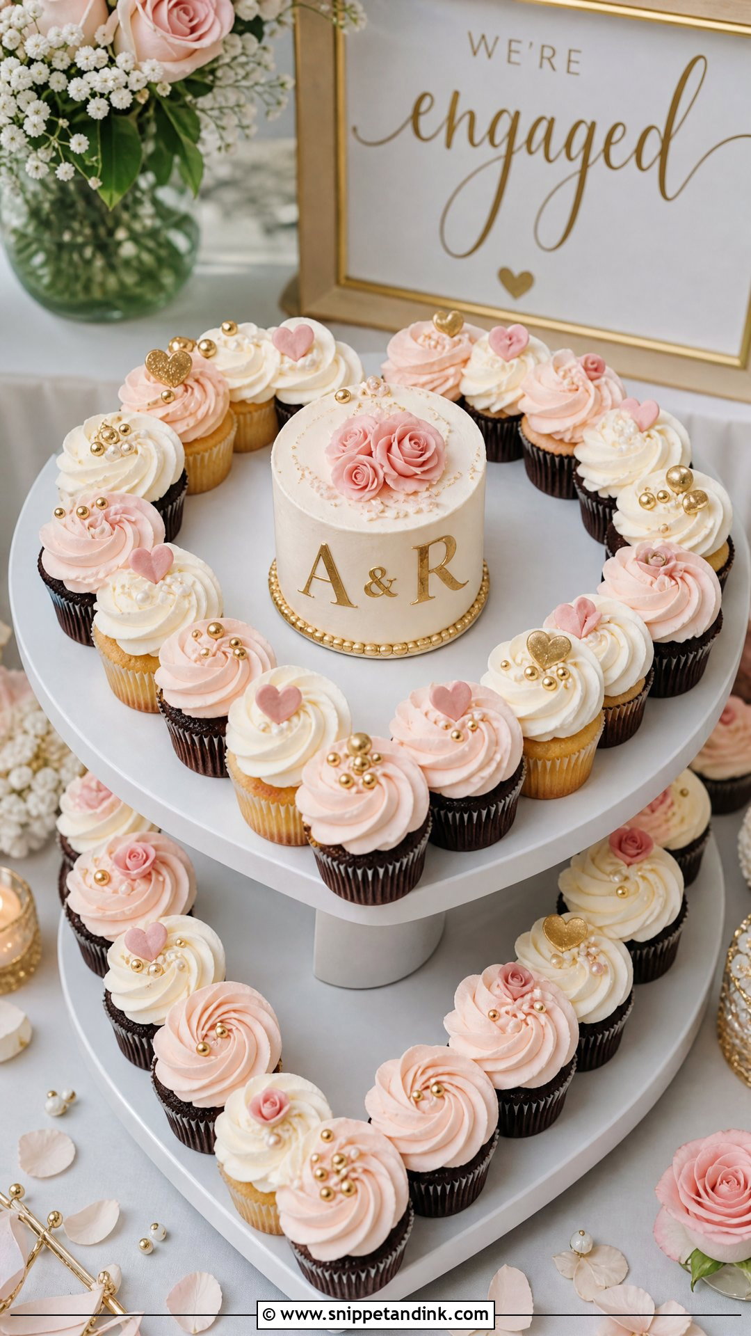 Cupcake Engagement Cake - Snippet and Ink - 25 Unique Engagement Cake Designs