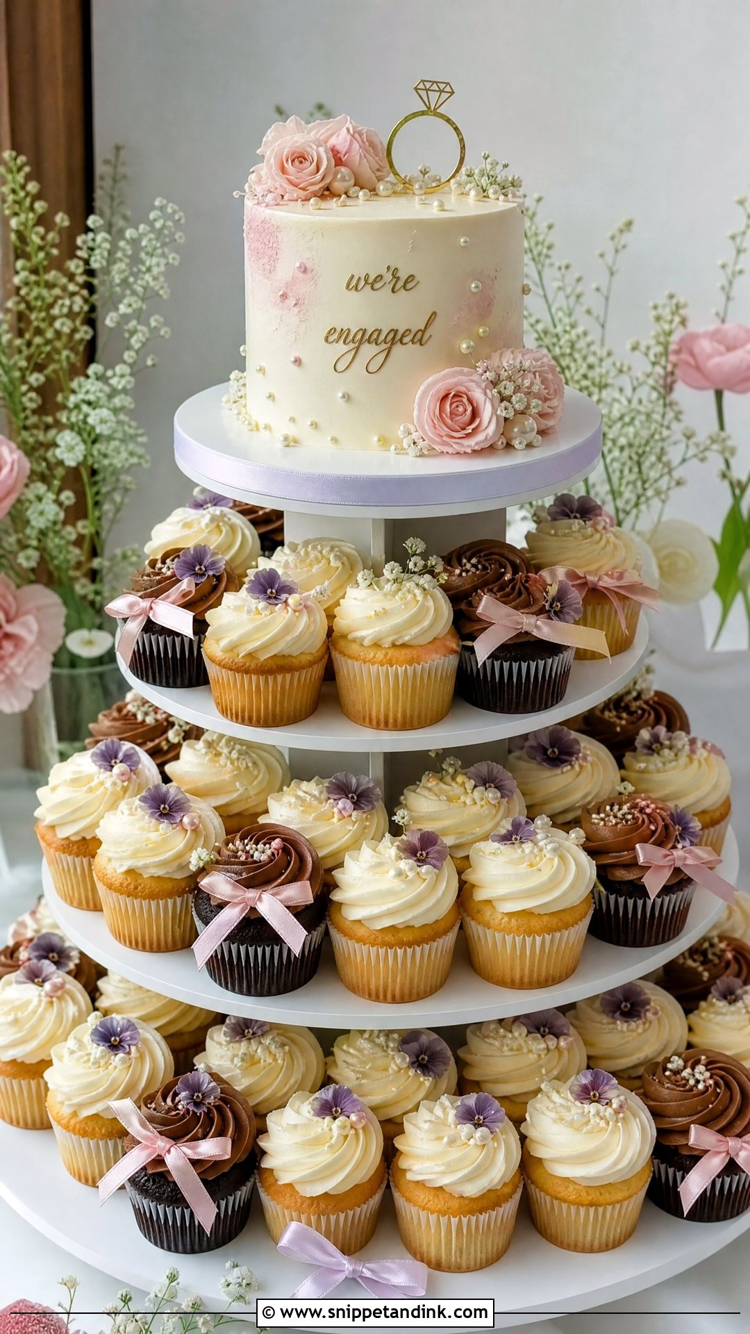 Cupcake Engagement Cake - Snippet and Ink - 30 Engagement Cakes