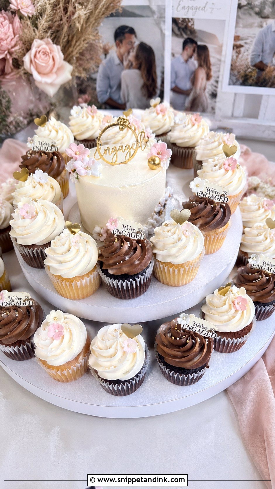 Cupcake Engagement Cake - Snippet and Ink - 20 Engagement Cake Images