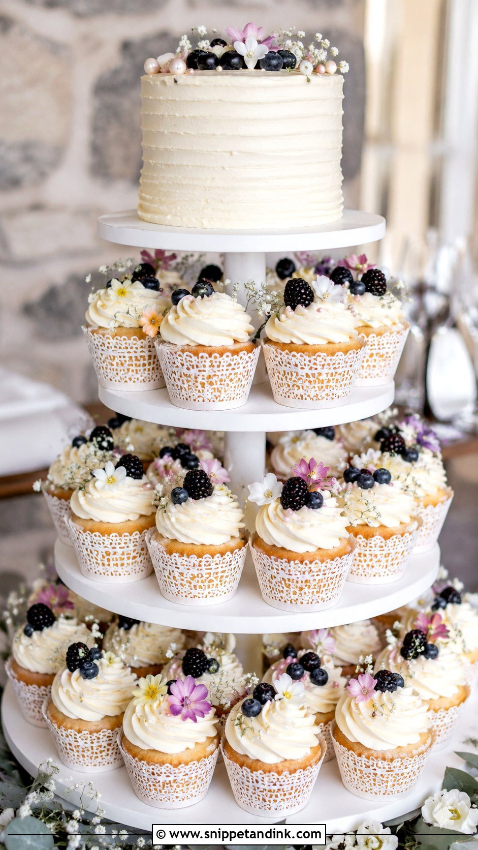 Cupcake Summer Wedding Cake - Snippet and Ink - 20 Simple Summer Wedding Cake Ideas