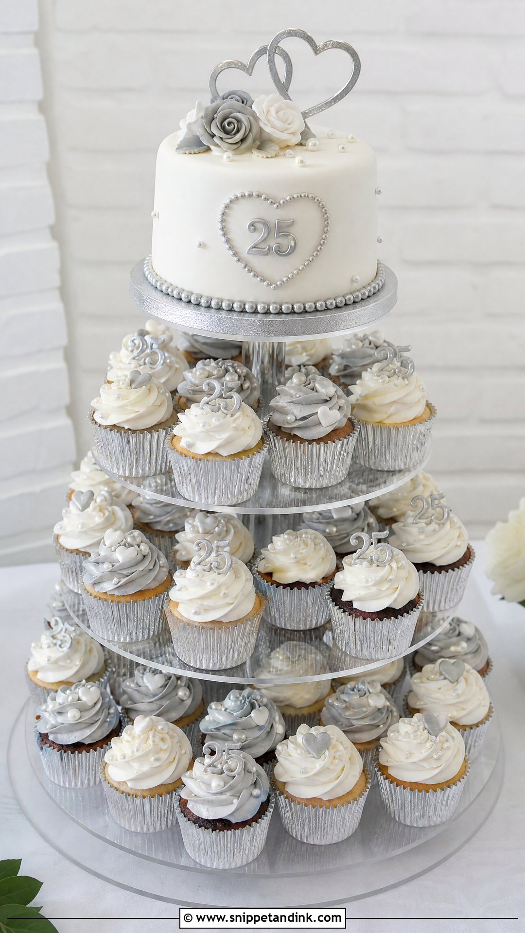 Cupcake Tower Anniversary Cake - Snippet and Ink - 25 25th Wedding Anniversary Cakes