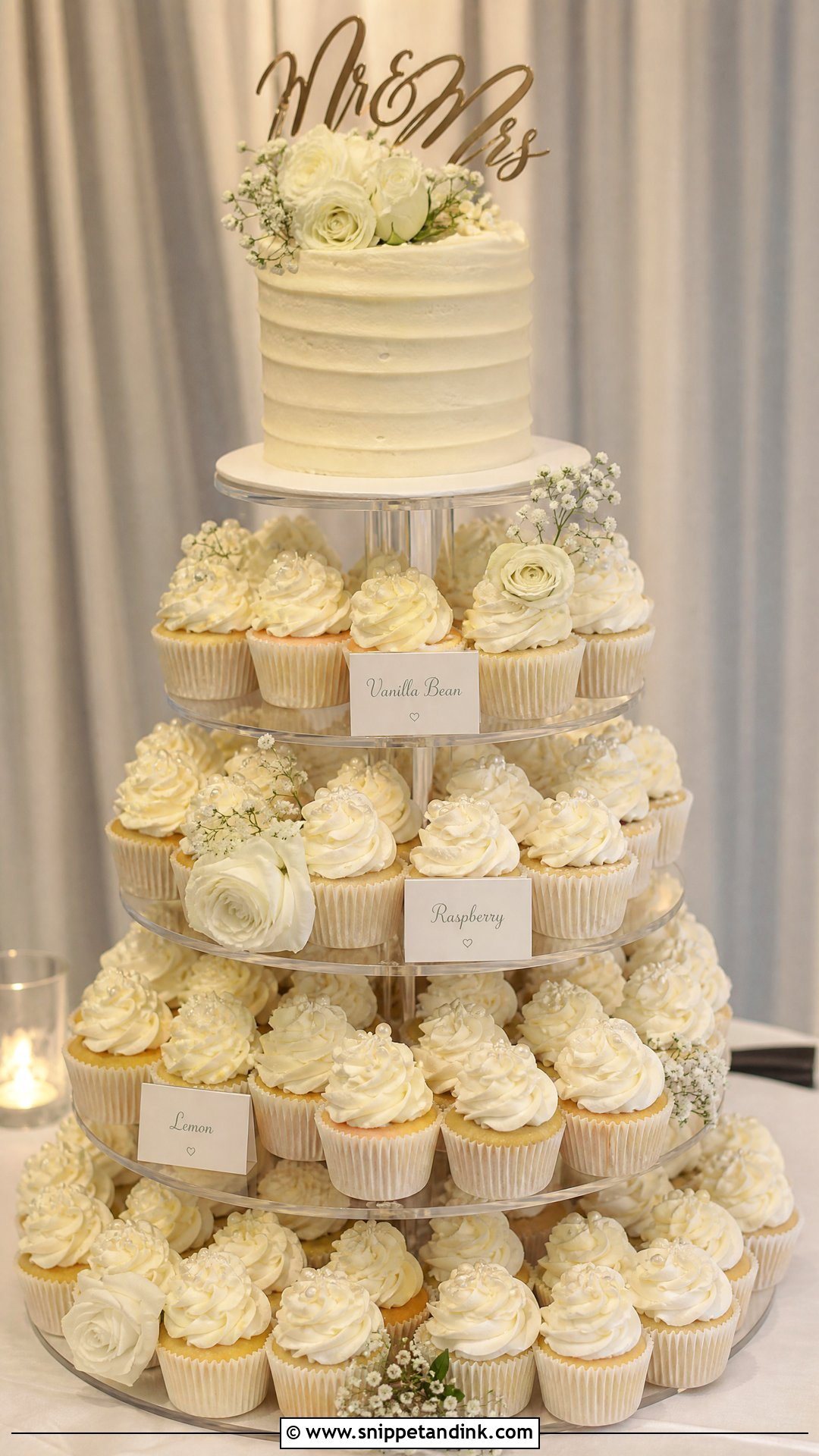 Cupcake Tower Wedding Cake - Snippet and Ink - 20 Wedding Cake with Cupcakes