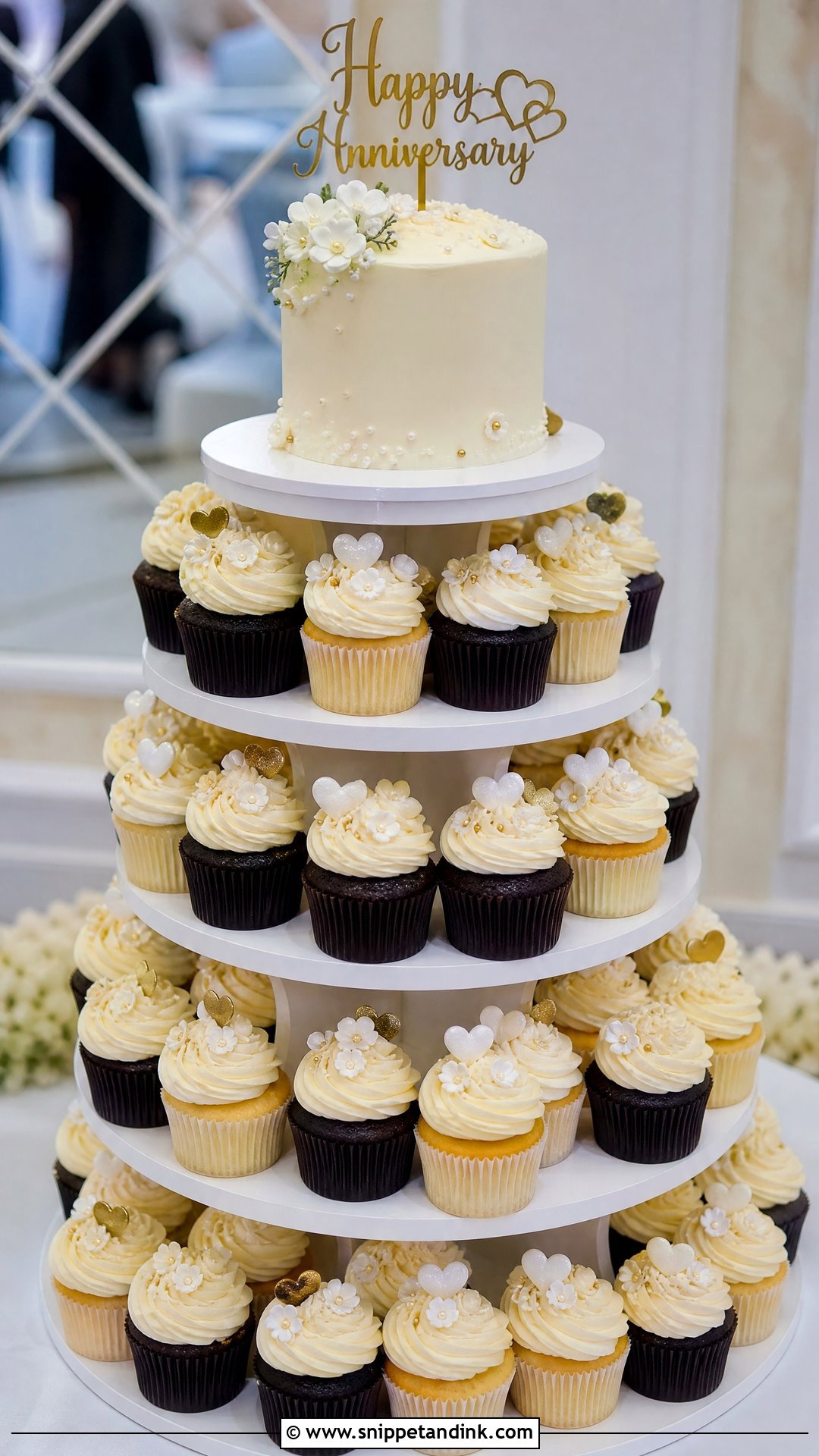 Cupcake Wedding Anniversary Cake - Snippet and Ink - 20 Wedding Anniversary Cake Ideas