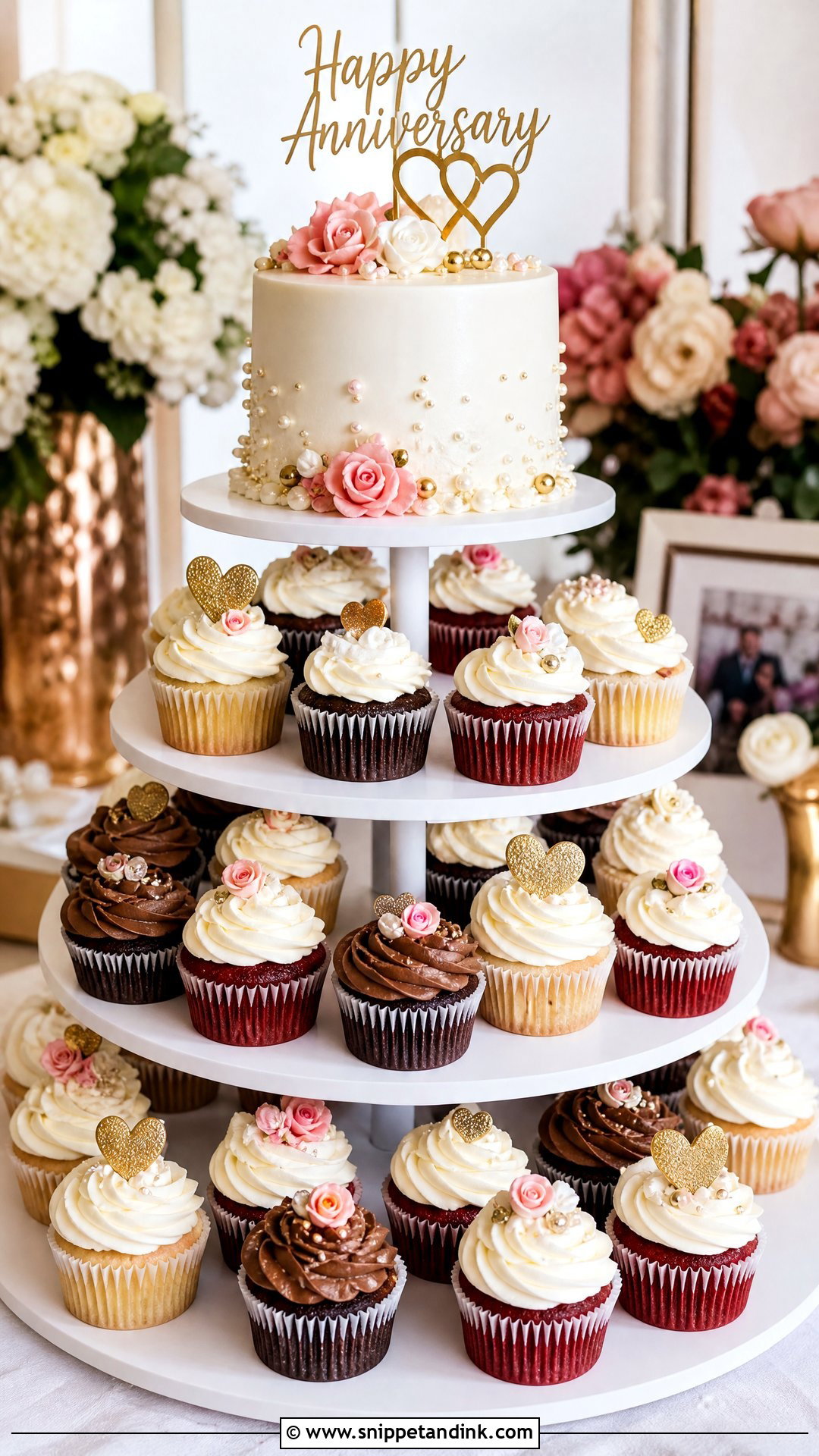 Cupcake Wedding Anniversary Cake - Snippet and Ink - 30 Wedding Anniversary Cake Design Ideas