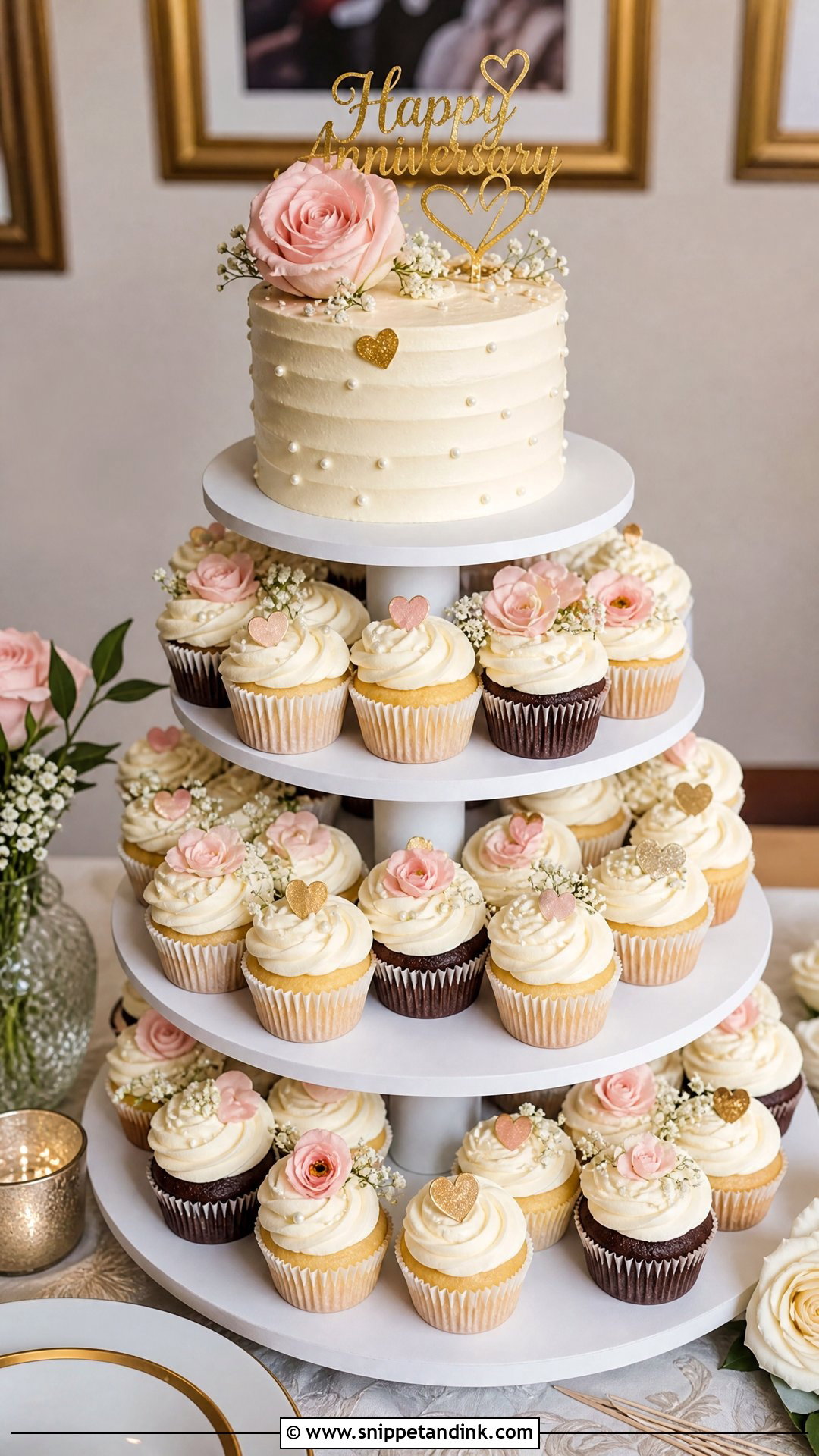 Cupcake Wedding Anniversary Cake - Snippet and Ink - 30 Wedding Anniversary Cakes