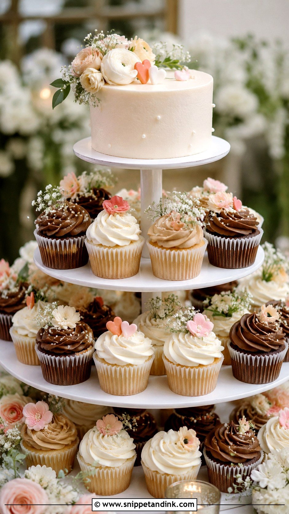 Cupcake Wedding Cake - Snippet and Ink - 20 Homemade Wedding Cake Ideas
