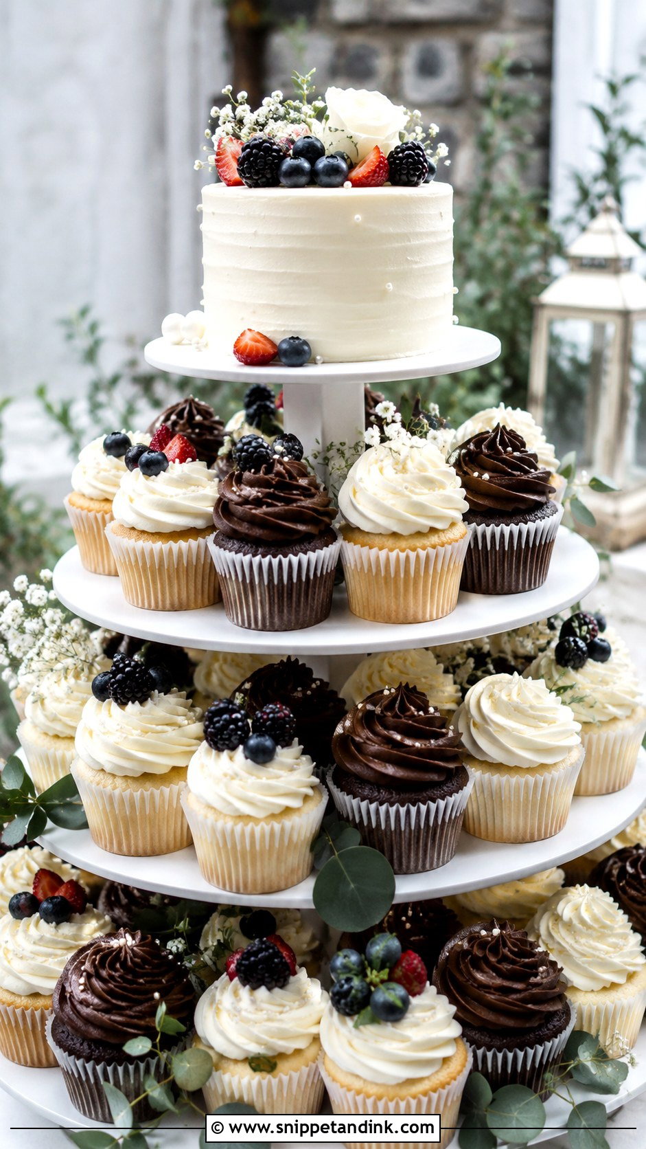 Cupcake Wedding Cake - Snippet and Ink - 20 Non Fondant Wedding Cakes