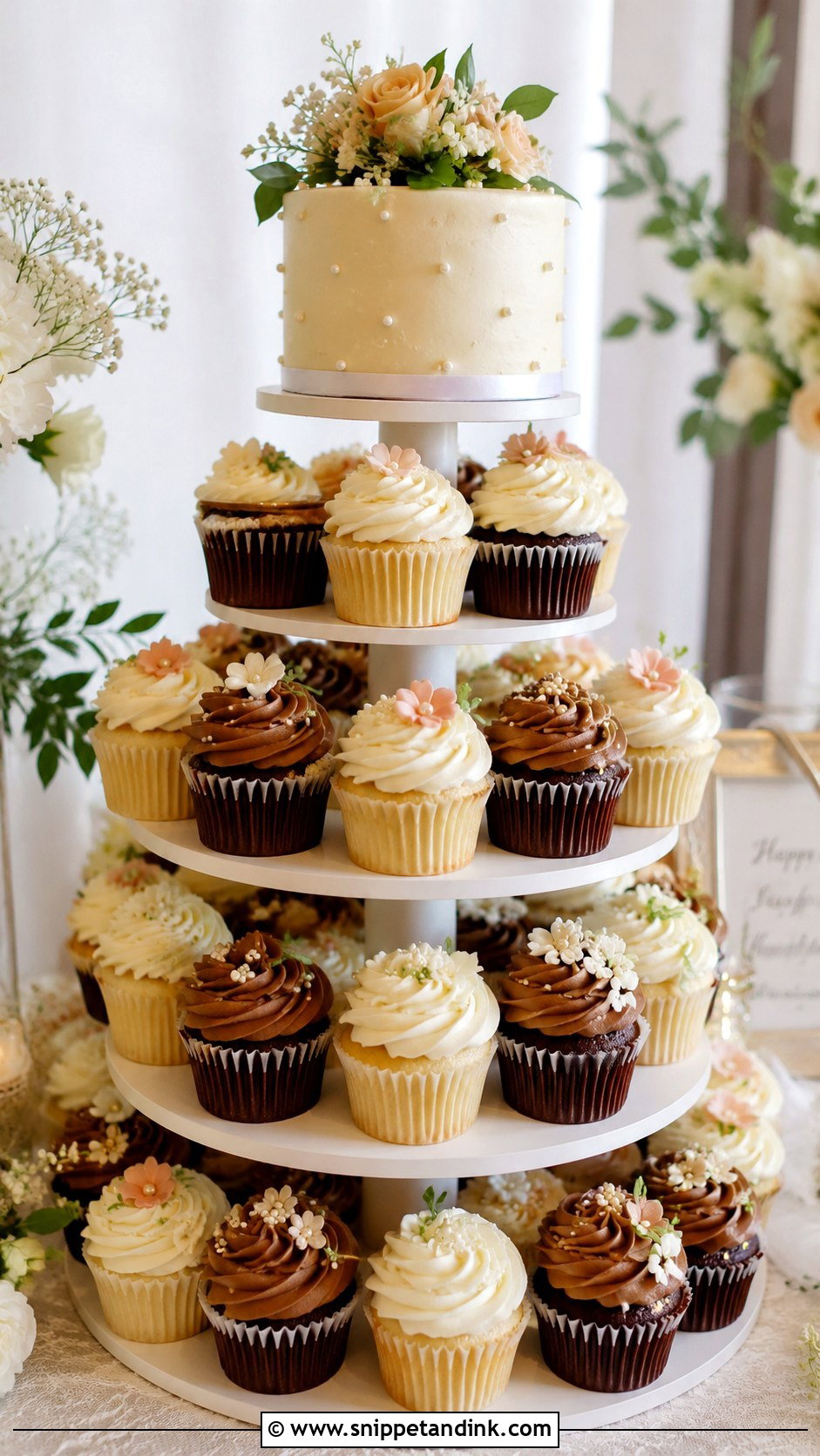 Cupcake Wedding Cake - Snippet and Ink - 20 Type of Cakes for Wedding