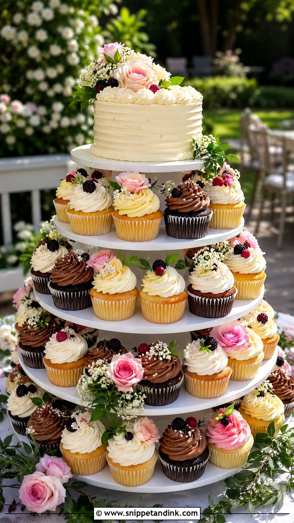 Cupcake Wedding Cake - Snippet and Ink - 25 Outdoor Wedding Cake Ideas