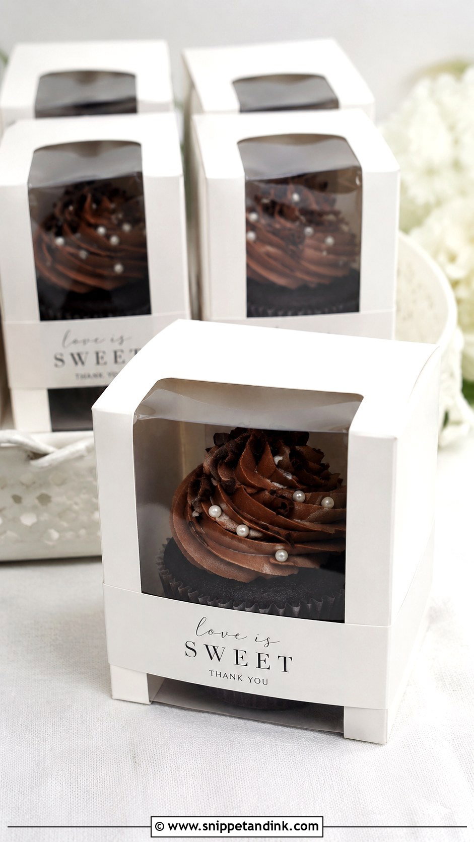 Cupcake Wedding Cake Favor Box - Snippet and Ink - 20 Wedding Cake Favor Boxes