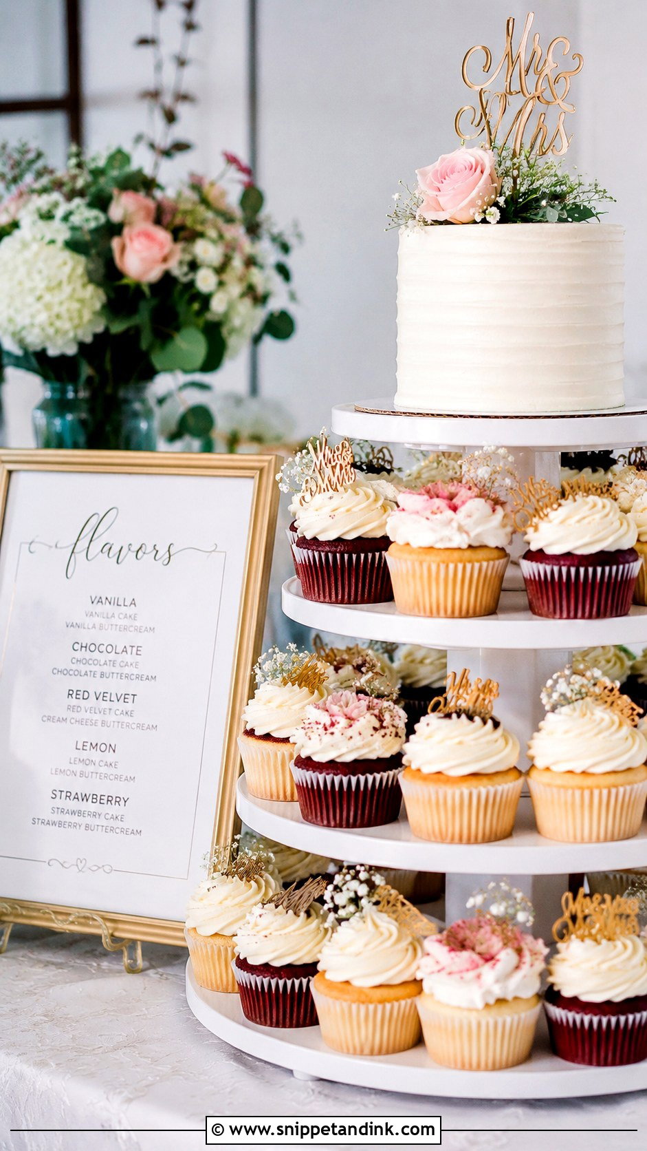 Cupcake Wedding Cake Flavor Sign - Snippet and Ink - 20 Wedding Cake Flavour Sign Ideas