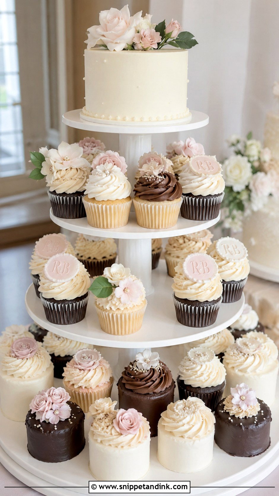 Cupcake Wedding Cake With Mini Cakes - Snippet and Ink - 25 Wedding Cake with Mini Cakes