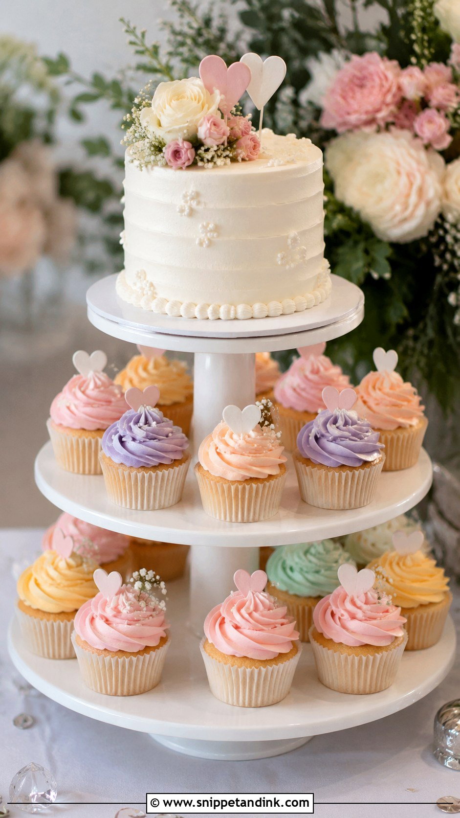 Cupcake Wedding Cake - Snippet and Ink - 20 Cute Cake Ideas for Wedding