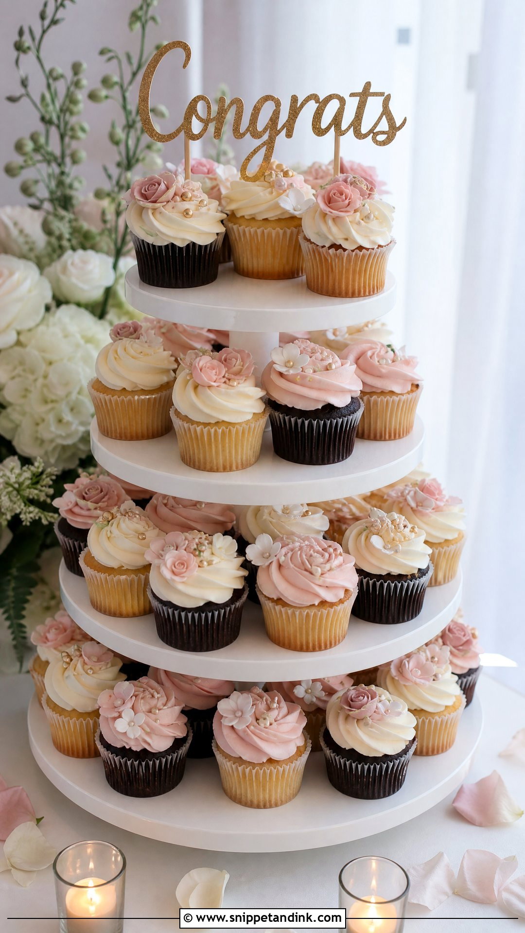 Cupcake Wedding Congrats Cake - Snippet and Ink - 30 Congrats Cake Ideas for Wedding