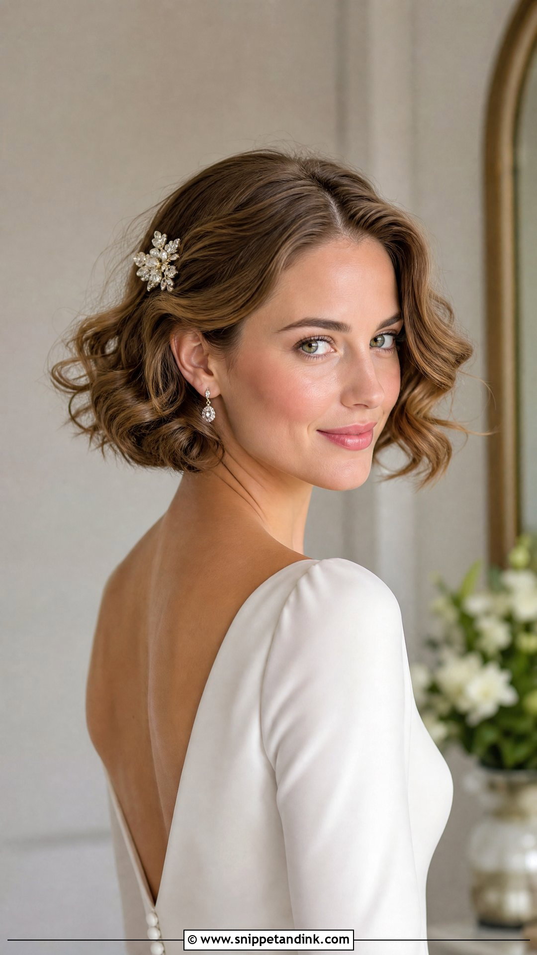 Curled Bob - Snippet and Ink - 20 Curled Bridal Hair Ideas